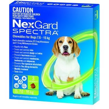 NexGard Spectra Medium 7.6kg - 15kg 3's