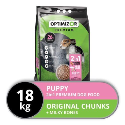 Optimizor Premium Puppy 2 In1 Milky Bones 18kg