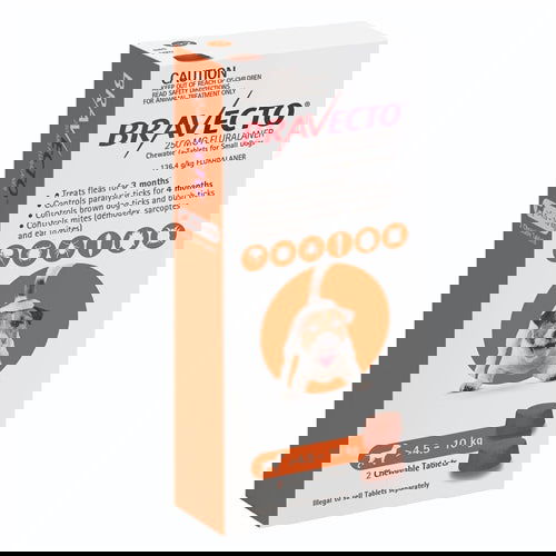 Bravecto 1 x 250 Small Orange 4.5 -10kg - Petssmart Value (Pty) Ltd. - 
