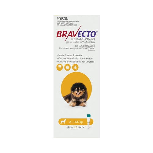 Bravecto dog spot on 2-4.5kg TOY - Petssmart Value (Pty) Ltd. - 