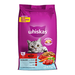 Whiskas Dry Adult Sterilized Beef 2.7kg