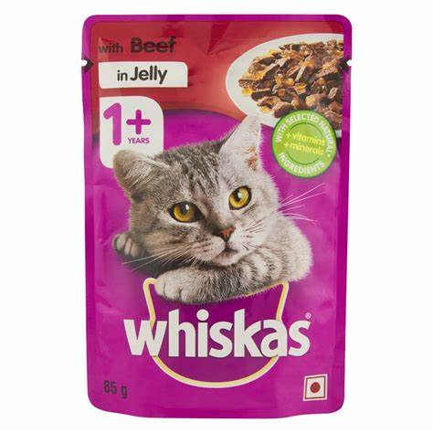 Whiskas Pouches Singles Beef in Jelly 85g